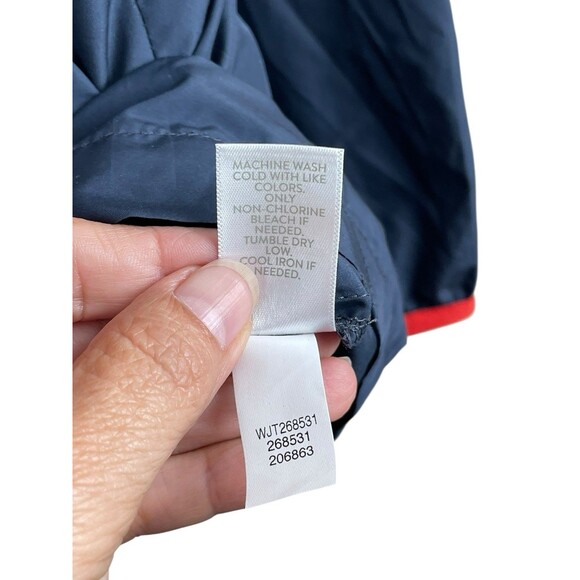 J. Jill Fit Jacket 4X Water Repellent Windbreaker Full Zip Blue Red Lightweight - Picture 8 of 12